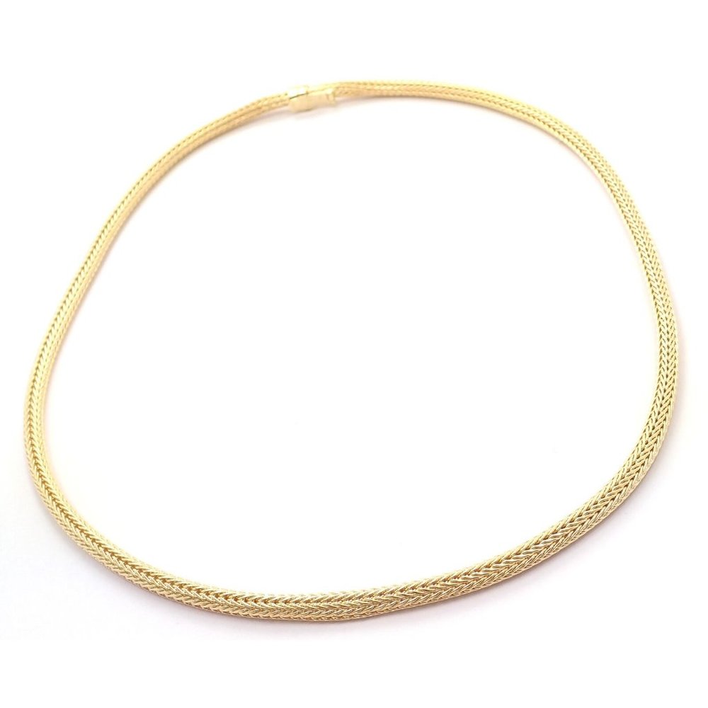 Authentic! Vintage Tiffany & Co 18k Yellow Gold Foxtail Link Chain Necklace